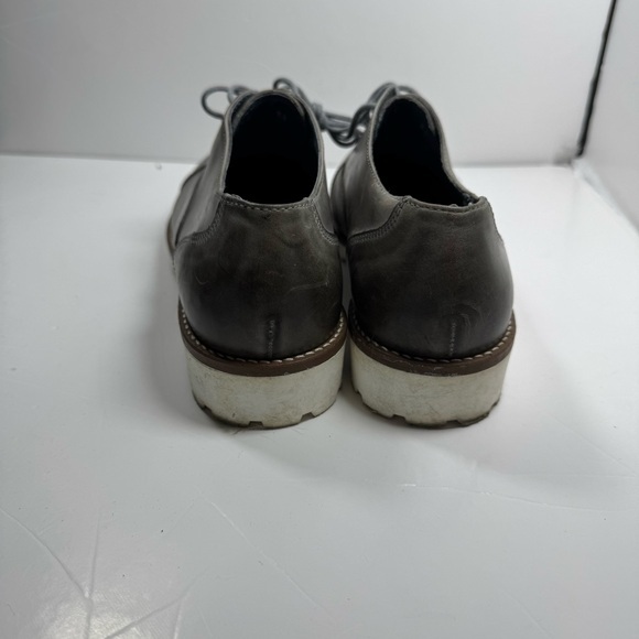 Romano Sicari Gray Leather Oxford Shoes Sz 38 7.5 Women Made in Italy Academia - Picture 3 of 13